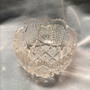 American Brilliant Elegant Crystal Cut  8 inch Glass Bowl